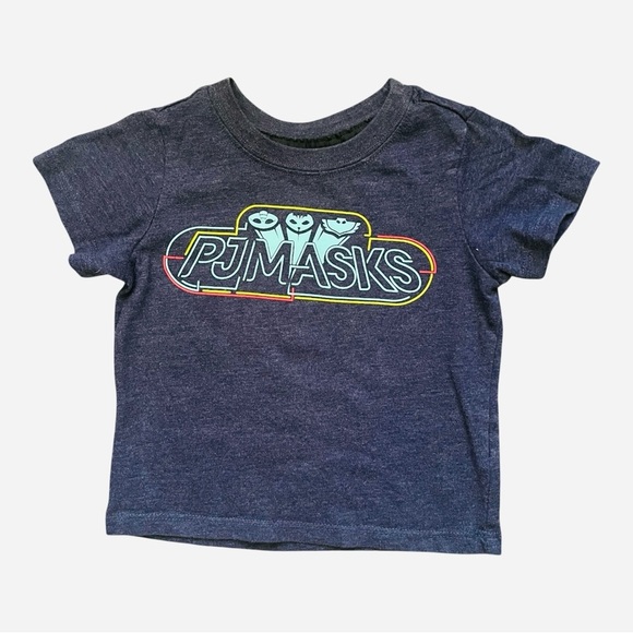Kids navy blue printed “pjmasks”T-shirt 2T glow in dark round neck short sleeved - Picture 1 of 6